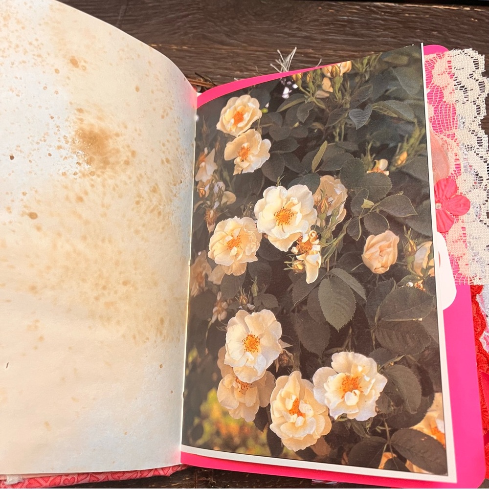 Valentine’s Junk Journal Pink Feminine Boho Grungy Lace Heart To My Valentine - Picture 11 of 16